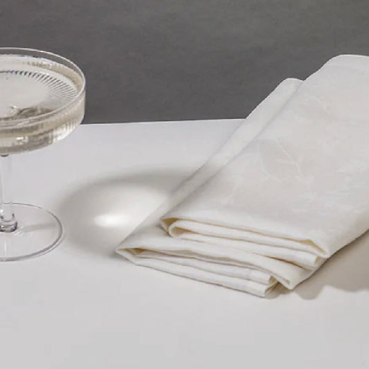'Garden Cuttings' Damask Irish Linen Table Accessories, White