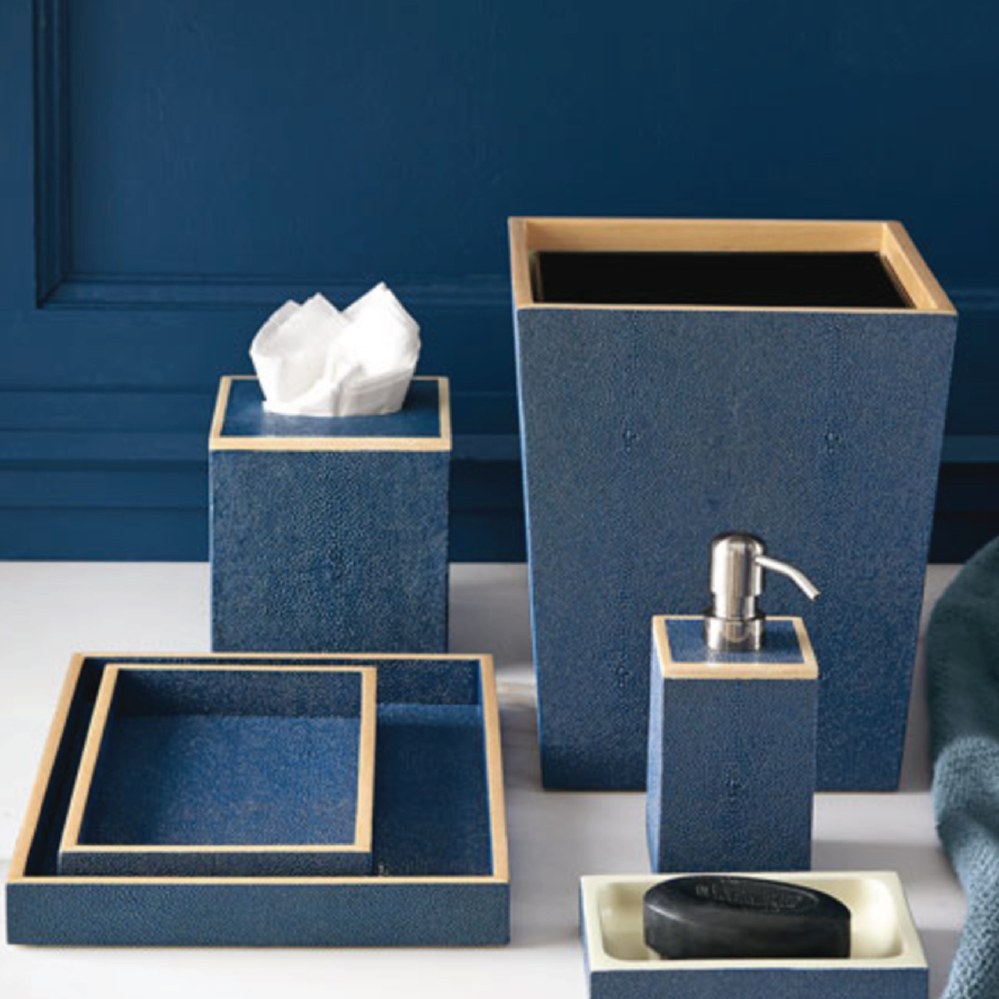 Pigeon and Poodle Bath Accessories - Realistic Faux Shagreen Leather
