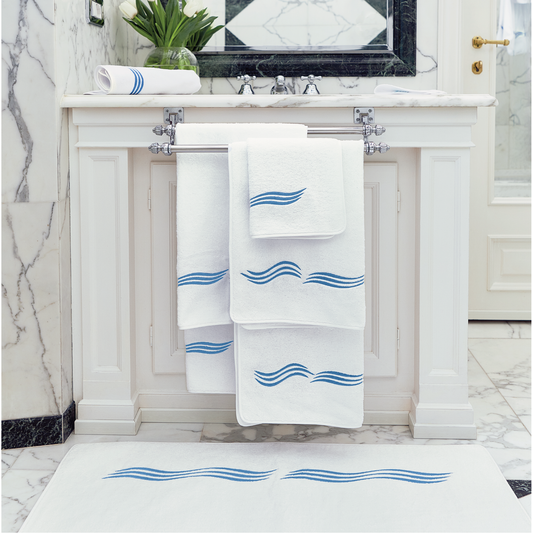 Tuffo Towels - White & Assisi Blue