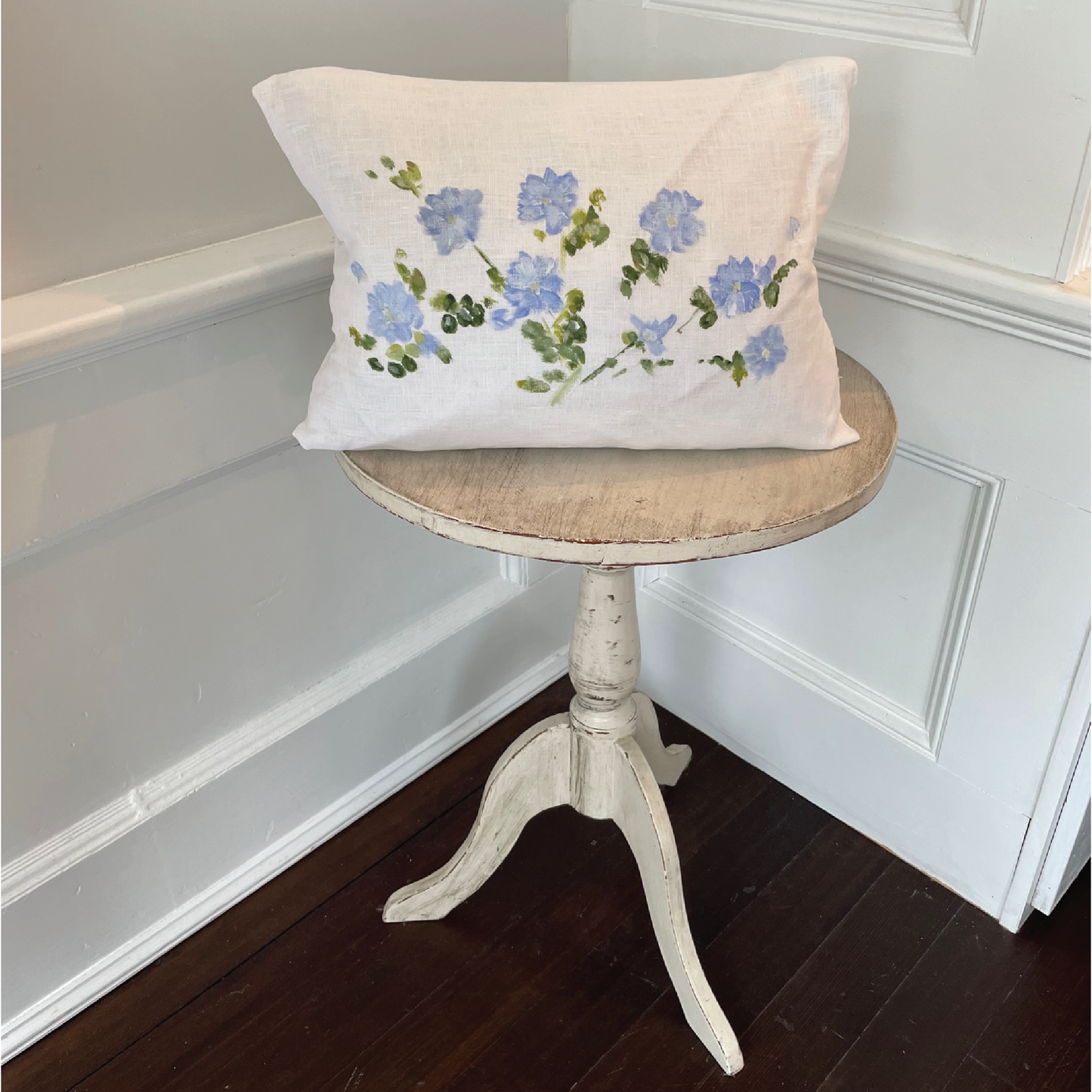 Hand Painted Kidney Pillow - Corn Flowers