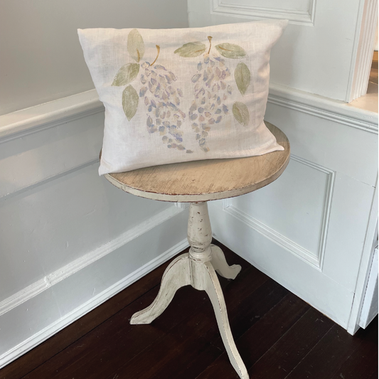 Hand Painted Kidney Pillow - Wisteria
