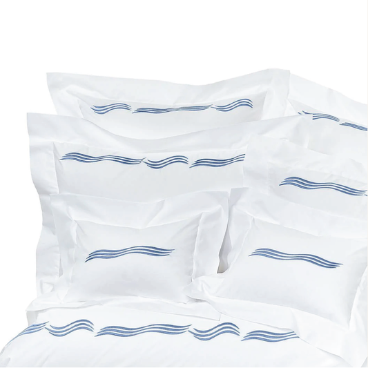 Tuffo Sheet Sets and Shams - White/Assisi Blue