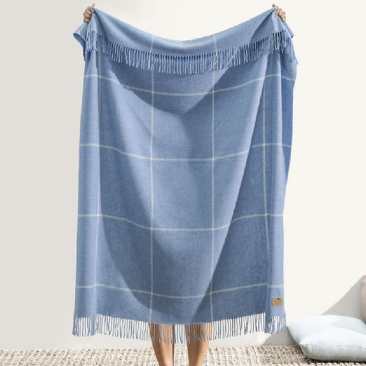 Cashmere Wool Blend Plaid Throw