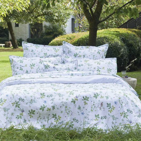 Bedding Envolee printed in organic cotton sateen "Airy greenery"